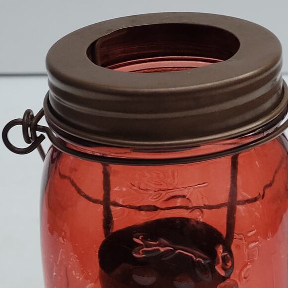 Red Mason Jar Lantern - Picture 3 of 12